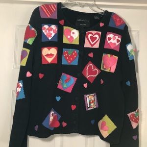 MICHAEL SIMON VALENTINES HEARTS Sweater M